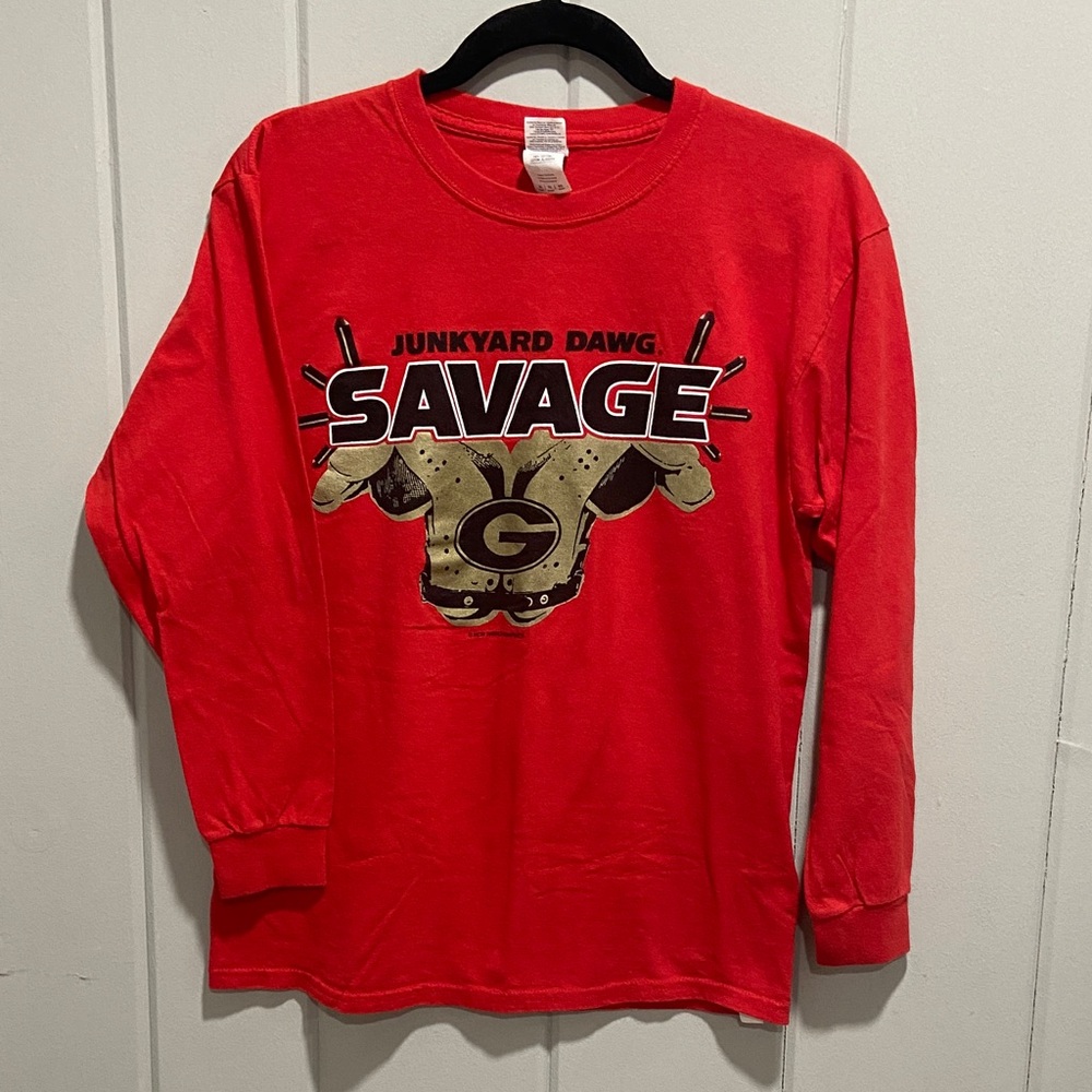 Gildan Red Long Sleeve Kids Shirt with Graphic